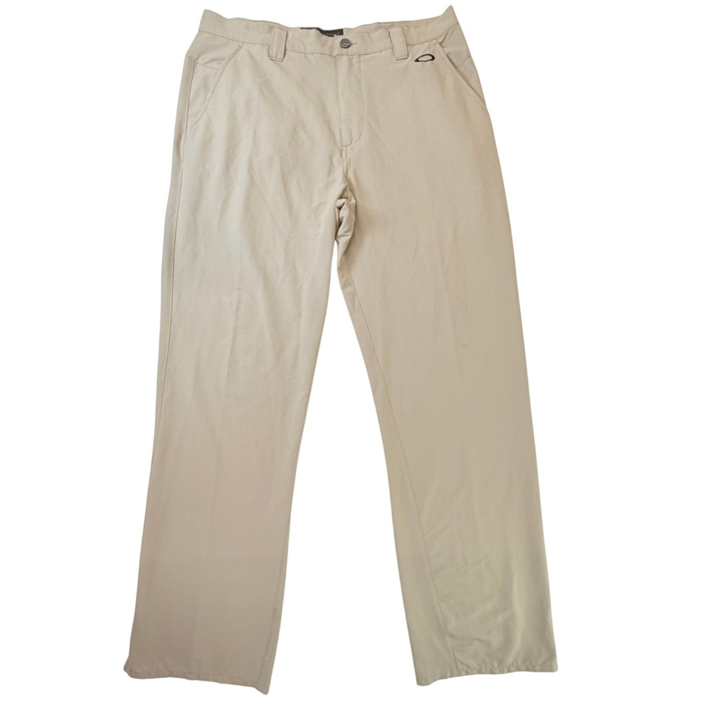 Oakley Mens Khaki Chino‎ Pants Straight Fit 34W 33L Casual Golf Outdoor
